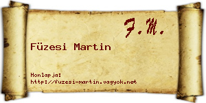 Füzesi Martin névjegykártya