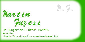 martin fuzesi business card